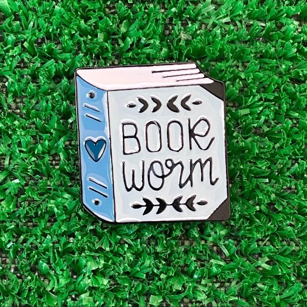 Bookworm Enamel Pin/ Brooch